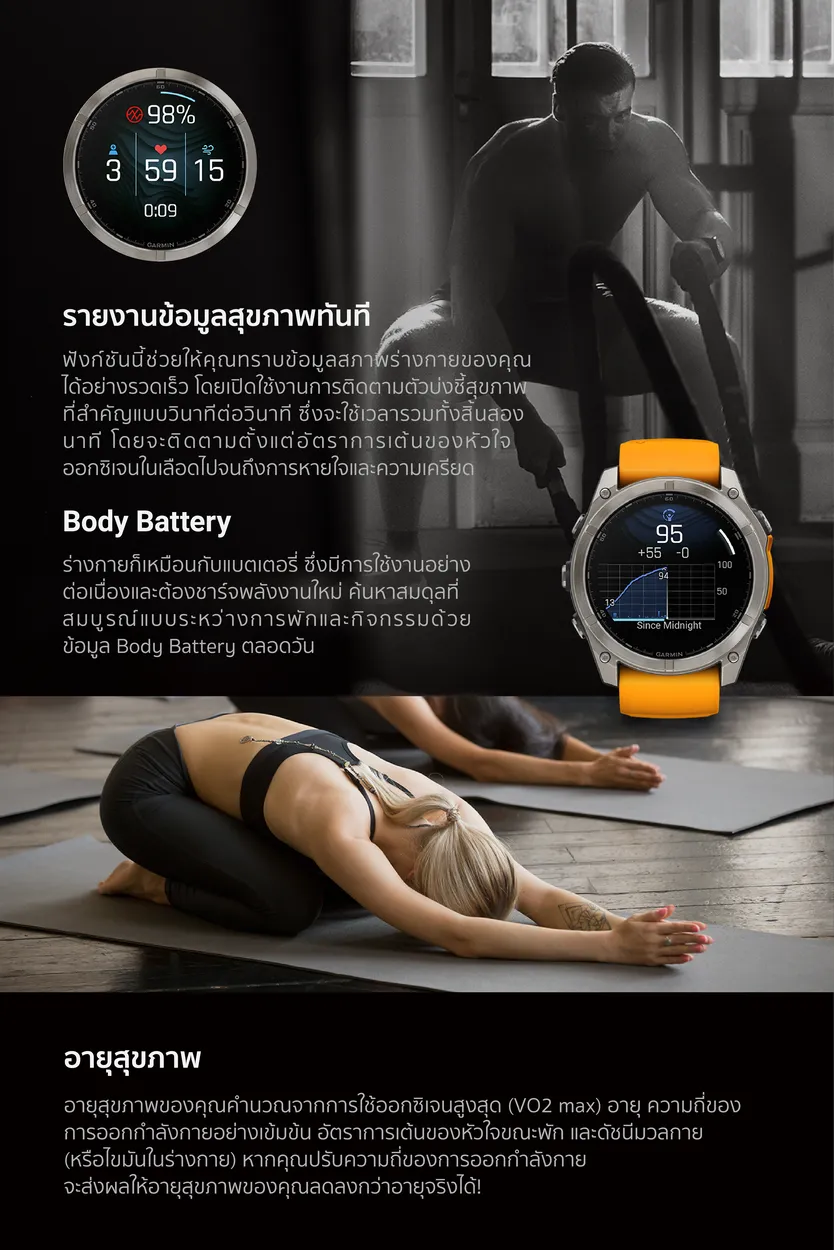Garmin Fenix 8 Series นาฬิกา ประกันศูนย์ไทย 2 ปี