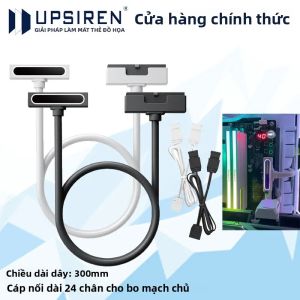 Cáp Nối Dài Bo Mạch Chủ UPSIREN 24PIN Cáp PC ARGB Với Đầu Nối 5V 3Pin 90 Độ Góc Phải Từ Đầu Đực Sang Đầu Cái