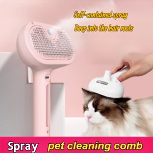 🐶🐱3 in 1 Steam Brush Cleaning Massage Comb/Cat Massage Comb Dog Comb Cat Brush Pet Brush/For Pet Hair Removal Cat grooming brush with disinfectant spray / Tangle-free charging pet comb / Multi-functional pet hair tool