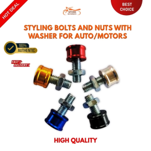 (10 SETS) BOLTS & NUTS WITH COLORFUL STYLING WASHER FOR AUTO/MOTORS PLATE NUMBER
