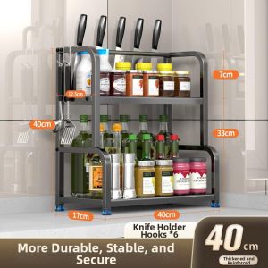 Kitchen Utensil Storage Rack Multi-layer Black