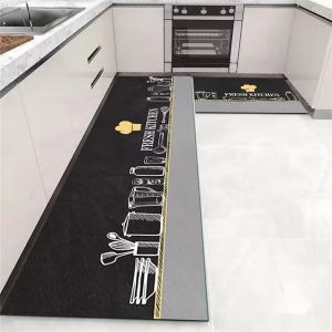 VIKAMA 1/2pcs Kitchen Anti-Slip Floor Mat Washable Bedroom Long Strip Bedside Carpet Bathroom Entrance Door Mat Home Decoration