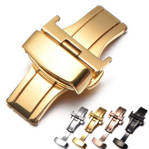 Automatic Push Watch Buckle Stainless Steel Automatic Button Fold Buckle Butterfly Deployment Clasp 10mm 12mm 14mm 16mm 18mm 20mm 22mm