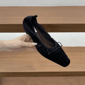 Giày Bệt Nữ Mùa Xuân Thu Mũi Vuông Chống Trơn Thời Trang Đơn Sắc Thanh Lịch Gợi Cảm Chất Liệu Flannel Êm Ái Thoải Mái