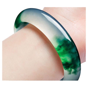 Authentic Jade Bangle Bracelet in Emerald Green with Certificate Womens Ice Kind Flower Bangle Gift Box Packaging by Lai Ang Jewelry