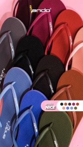 Ando Nice Sandal Jepit Wanita Flat Karet Sendal Santai Rumah Japit Cewek Kekinian Size 36-40