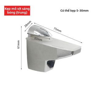 Kẹp Hỗ Trợ Kệ Kính Hình Mỏ Cá