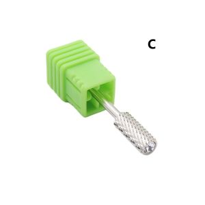 1Pcs Silver Quality 5mm Diamond Small Round Top barrel Original Tungsten steel Carbide Manicure Nail drill bit rotary grinding