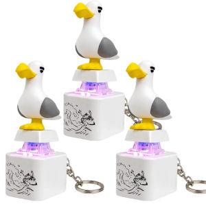 Bandai | Fun Seagull Shaped Stress Relief Push Button Fidget Toy Keychain Novelty Cute Desk Ornament for Office Small Gift