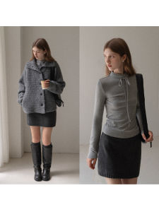 Áo Thun Ôm Body Cổ Đứng Có Dải Ruy Băng