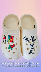 Charm gắn dép mẫu anh bảy Cr7 Cris-Ronaldo sticker trang trí dép sục