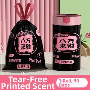 Tear-Resistant Drawstring Durable Portable Large Kitchen Scented Printed Trash Bags