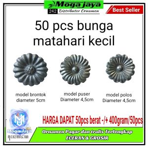 50pcs bunga matahari kecil ornamen tralis mainan pagar