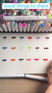Professional painting marker set with 100 colors double-headed quick-drying bright colors oil-based ink double-layer storage bag suitable for school and office use