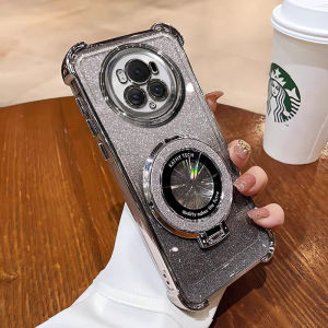 Transparent Electroplated Four Corner Airbag Anti-Fall Huawei Honor Magic6 Phone Case Full Cover Shockproof Stylish Brand Protection Shell