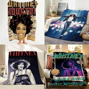 Music W-Whitney H-Houston Throw Flannel Throw Blanket Suitable for Sofa、Living Room、Bedroom