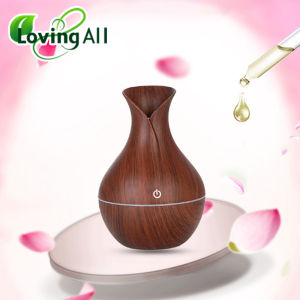 Wood Grain Vase Humidifier Indoor Office Night Light Ultrasonic Humidifier Aromatherapy Diffuser