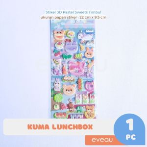 Sticker 3D Pastel Sweets Stiker Timbul Anak Dekorasi Kreatifitas Tempel Kue Unicorn Makanan Beruang Kelinci Hewan Peliharaan Valentine