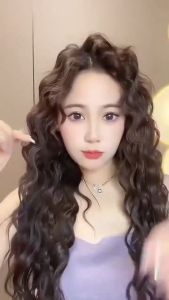 32mm Egg-shaped Hair Curling Wand & Fast Heating V-shaped Big Wavy Hair Curler Lazy Styling Tools Corn Perm Flat Iron Water Ripple Hair Curler