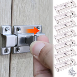 Stainless Steel Door Lock Home Anti-Theft Safe Hasp Buckle Bolts Window Gate Cabinet Push Pull Latchs With Screws Hardware Tools