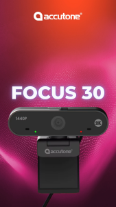 Accutone Focus 30 Webcam 2K QHD 1440P USB Webcam with Crystal Clear Video | Autofocus