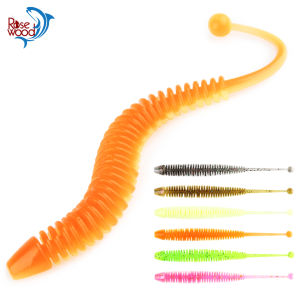 RoseWood Soft Lure Fishing Bait Worm Squirrel Tail Road Sub-Bait Swimbait Insects Earthworm Fake Fish Trout Bass Drop Shot Pesca