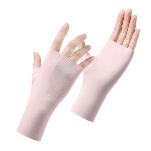 Sunscreen Breathable Cool Feel Half Finger Gloves for Women