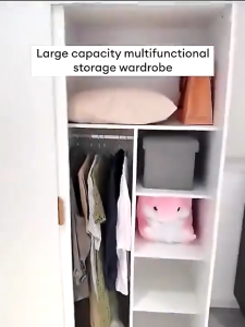 IronRoot 70-Inch Sliding Door Wardrobe Cabinet with Hanging Rod Large Space Storage Closet Large Space-Saving Cabinet para sa Clothes & Linens