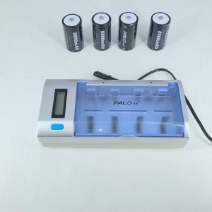 PALO Universal Battery Charger For AA AAA 9V C Size D Size Rechargeable Bateri LCD Smart Screen Free UK Charging Cable