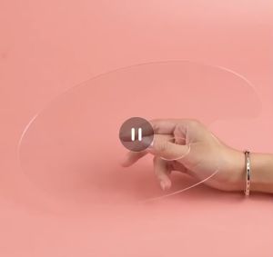 จานสีอะคริลิค โปร่งใส จานสีรูปไข่ 20*30cm จานสีพลาสติก ถาดผสมสี ทำความสะอาดง่าย Painting Palette