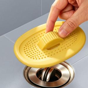 YESPERY Durable Silicone Sink Drain Stopper Oval Anti Clogging Drain Hair Catcher Non Slip Sink Drain Cover for Washbasin