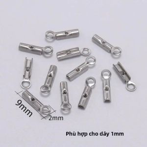EELHOE | YU 50/100 Chiếc Vòng Cổ Inox Kết Nối Uốn Đầu Hạt Mũ Dây Da Kẹp Cho DIY Trang Sức Làm Vật Dụng
