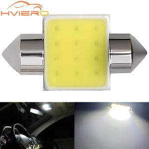 1Pcs auto C10W C5W LED COB Festoon 31mm 36mm 39mm 41mm 12V White Bulb for Cars License Plate Interior Reading Lights 6500K 12SMD