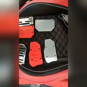 3PCS Cars รถยนต์แพดอัลลอยด์อลูมิเนียมลื่นลื่น ฝาครอบระบบเบรกป้องกันอัตโนมัติและการขนย้ายแบบแมนนวล ชุดเหยียบคันเร่ง