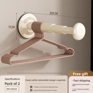 MONLEYTA | Suction Cup Clothes Hanger Multi-Functional Balcony Storage Wall Mounted No Drilling Traceless Clothes Drying Rack Household