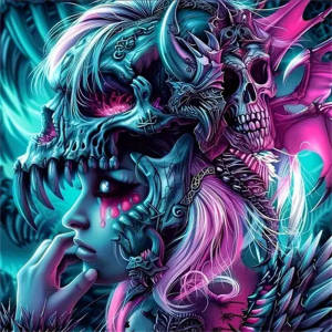 Huacan 5D Halloween Girl Diamond Painting Full Square Round Drill Skeleton Diamond Mosaic Complete Kit New Arrivals