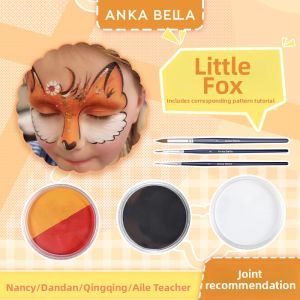 Anka Bella | Multi-color Water-based Face Paint Set for Popular Fox Pumpkin Designs