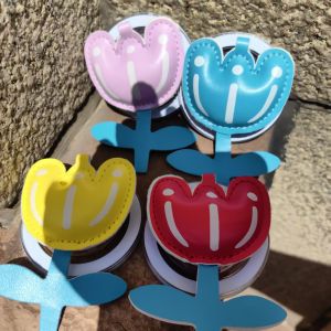 Korean PU Leather Tulip Magnetic Phone Griptok Universal Smart Tok Griptok Stand For iPhone Floral Foldable Holder For Magsafe