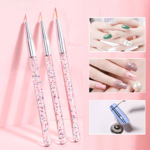 LULAA 3Pcs Art Stripe Nail Art Liner Brush Set 3D Tips Line Stripes DIY Drawing Pen UV Gel Brushes Painting Pen Manicure Tools