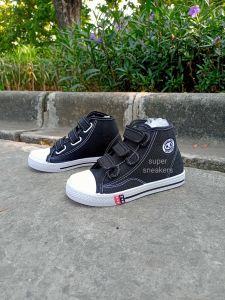 sepatu sekolah NB anak tinggi/boots kualitas pabrik model perekat/ tempel