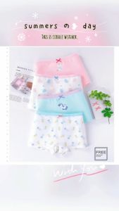 2pcs Set Underwear for Kids Girls New Cute Cotton Ribbon Unicorn Mermaid Design Boyleg Panty in a Pouch for Girls Fashion