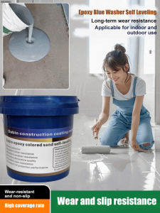 Epoxy Self-Leveling Floor Paint - Anti-Slip Wear-Resistant Indoor/Outdoor Cement Ground Coating Natural Marble-Like Finish