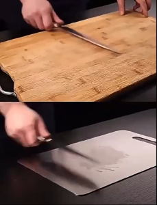 Talenan Stainless Steel Tatakan Memotong Higienis Anti Karat Talenan Anti Lengket / Wonder Stainless Steel Cutting Board Regashi Talenan 2 Sisi Anti Bakteri dan Jamur