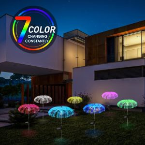 Solar Lights for Outside 7 Colors Changing Jellyfish Lights Outdoor Waterproof Solar Firefly Lamp Garden Lights for Yard Pathway Lawn Festival Wedding Party Decoration
