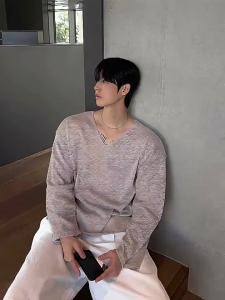 DAVID&ME | Breathable Sun Protection Mens V-Neck Long Sleeve T-shirt
