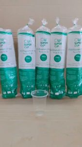 (ชุดละ 5 แพค) แก้ว 16 ออนซ์ เรียบใส ปาก 95 mm. ยี่ห้อ SUPERCUP แพคละ 50 ใบ