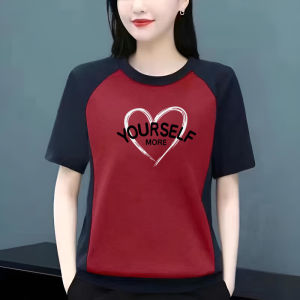 plus Size Loose Fit Short Sleeve T-Shirt Womens Cotton Summer Shirt Belly Covering Slimming Effect for plus Size Women