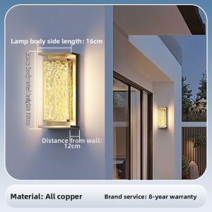 VINCAN | Outdoor Waterproof Copper Solar Wall Light Long Strip