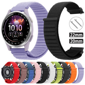 20 22mm Nylon Loop Strap For Garmin Approach J1 Forerunner 570 265 255 165 245 Bracelet Watchband for Vivoactive 6 5 Venu 3 Sq2