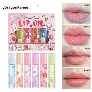 6PCS Hydrating Lip Oil Set Long Lasting Flower Jelly Gloss ไม่เหนียวเหนอะหนะ Lip Care Kit สําหรับผู้หญิงเด็กผู้หญิง